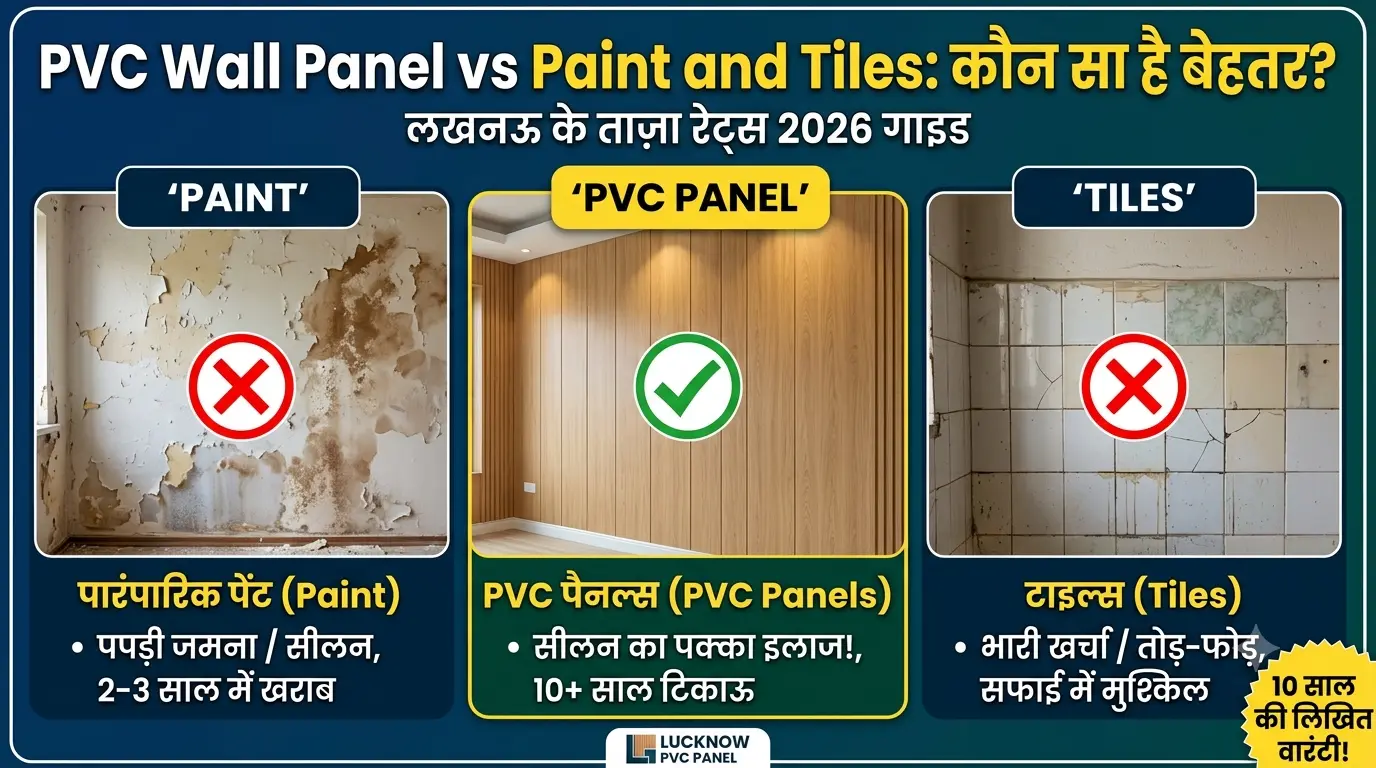PVC wall panel vs paint and tiles